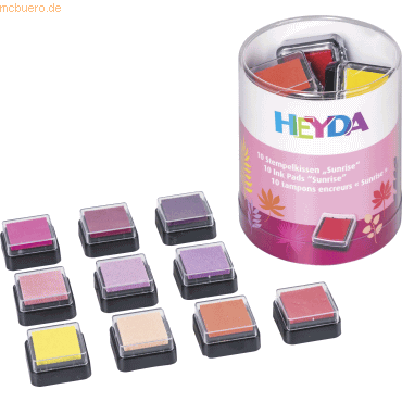 6 x Heyda Stempelkissenset 3x3cm Sunrise von Heyda