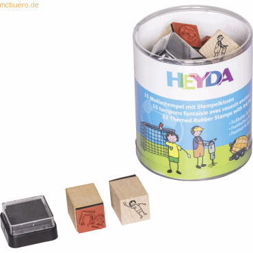 6 x Heyda Stempelset Holz Fußballer & Baustelle Motive für Kinder 1,5x 6 x Heyda Stempelset Holz Fußballer & Baustelle Motive für Kinder 1,5x von Heyda