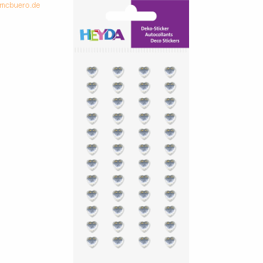6 x Heyda Sticker-Etikett Acrylsteinen Miniherz rund glasklar 48 Stück von Heyda