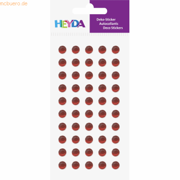 6 x Heyda Sticker-Etikett Acrylsteinen Strass rund rot 50 Stück von Heyda