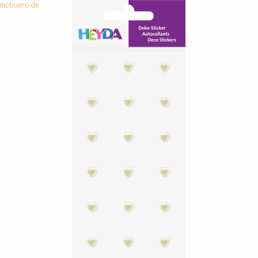 6 x Heyda Sticker-Etikett Acrylsteinen groß Herz perlmutt 18 Stück von Heyda