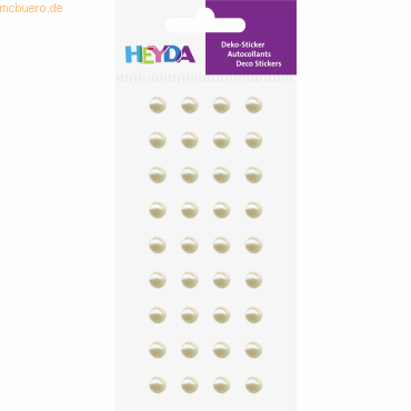 6 x Heyda Sticker-Etikett Acrylsteinen rund groß rund perlmutt 36 Stüc von Heyda