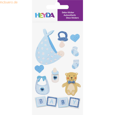 6 x Heyda Sticker-Etikett Baby Boy 2 8 Stück bunt von Heyda