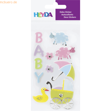 6 x Heyda Sticker-Etikett Babysachen 8 Stück bunt von Heyda