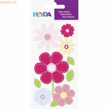 6 x Heyda Sticker-Etikett Blumen rund rot/pink 6 Stück bunt 6 x Heyda Sticker-Etikett Blumen rund rot/pink 6 Stück bunt von Heyda