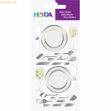 6 x Heyda Sticker-Etikett Dinner Party 8 Stück bunt von Heyda