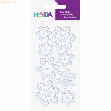 6 x Heyda Sticker-Etikett Eiskristalle 8 Stück bunt von Heyda