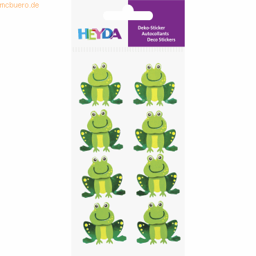 6 x Heyda Sticker-Etikett Frosch 6 Stück bunt von Heyda