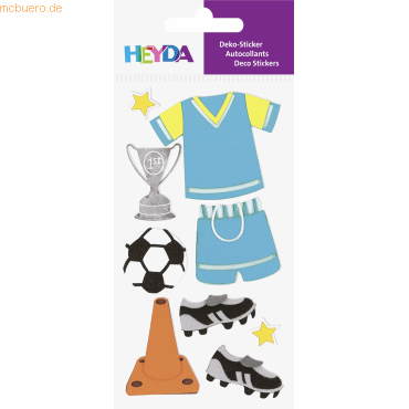 6 x Heyda Sticker-Etikett Fußball 7 Stück bunt von Heyda