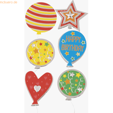 6 x Heyda Sticker-Etikett Geburtstag 2 7 Stück 4-farbig 6 x Heyda Sticker-Etikett Geburtstag 2 7 Stück 4-farbig von Heyda