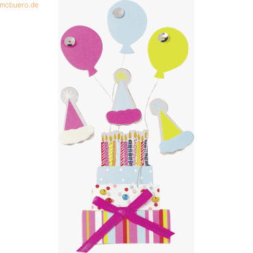 6 x Heyda Sticker-Etikett Geburtstag 9 Stück bunt von Heyda