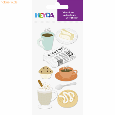 6 x Heyda Sticker-Etikett Kaffee 7 Stück bunt 6 x Heyda Sticker-Etikett Kaffee 7 Stück bunt von Heyda