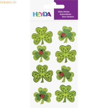 6 x Heyda Sticker-Etikett Klee 8 Stück 4-farbig von Heyda