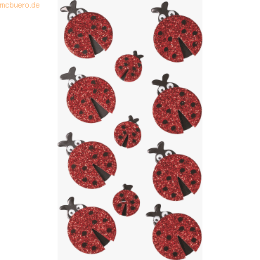 6 x Heyda Sticker-Etikett Marienkäfer 8 Stück 4-farbig 6 x Heyda Sticker-Etikett Marienkäfer 8 Stück 4-farbig von Heyda