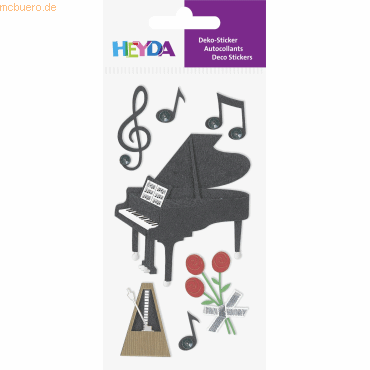6 x Heyda Sticker-Etikett Musik 7 Stück bunt von Heyda