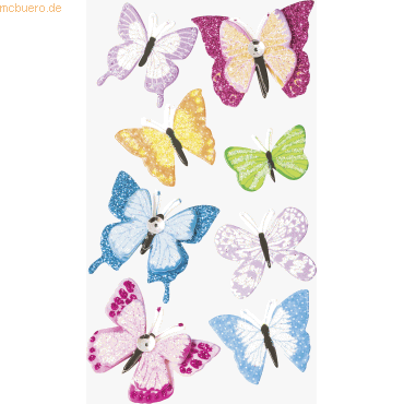 6 x Heyda Sticker-Etikett Schmetterlinge 2 8 Stück 4-farbig von Heyda