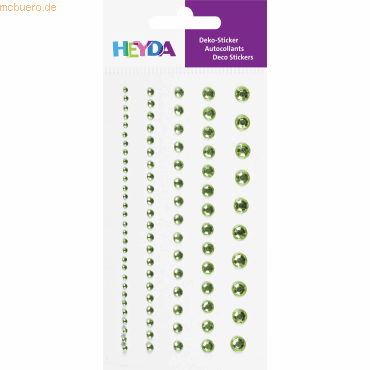 6 x Heyda Strass-Sticker Acryl Größe 2-6mm VE=95 Stück grün von Heyda