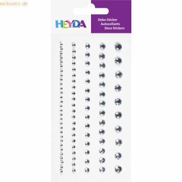 6 x Heyda Strass-Sticker Acryl Größe 2-6mm VE=95 Stück kristall von Heyda