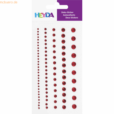 6 x Heyda Strass-Sticker Acryl Größe 2-6mm VE=95 Stück rot von Heyda