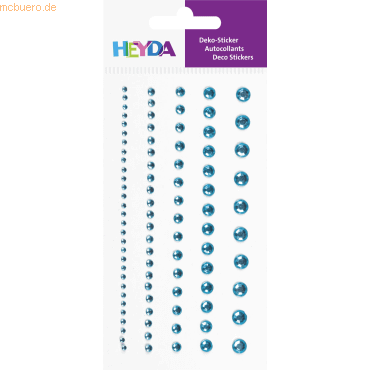 6 x Heyda Strass-Sticker Acryl Größe 2-6mm VE=95 Stück türkis von Heyda