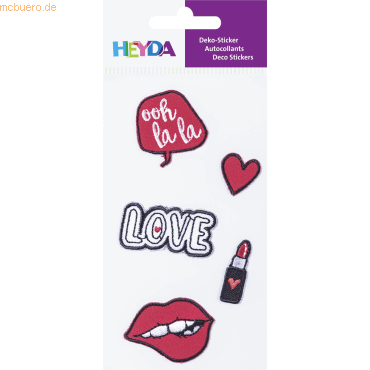 6 x Heyda Textil-Sticker Love 1 Blatt von Heyda