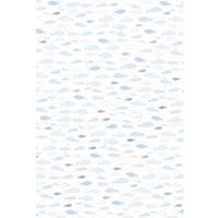 Designkarton "Hotfoil", Fischschwarm von Weiß