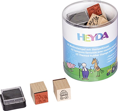 HEYDA Motivstempel-Set Pferdchen & Bauernhof, Runddose VE = 1 von Heyda