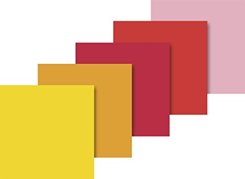Heyda 203375729 Seidenpapier, sortiert 50 x 70 cm, 5 Farben sortiert (gelb, Goldgelb, Hochrot, feuerrot, Hellrosa) von Baier & Schneider