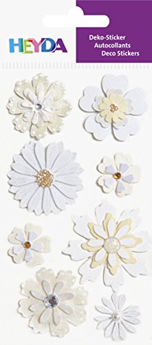 Sticker Mix Blumen weiß von Heyda