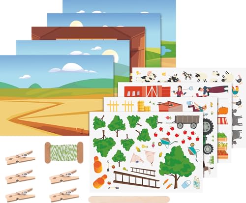 Heyda Rubbelsticker Karten-Set „Bauernhof“ | 160×120 mm, bunt von Heyda