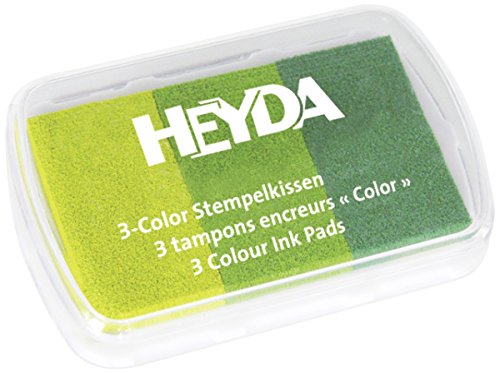 Heyda 204888463 3-Color Stempelkissen 9 x 6 cm (Grüntöne) von Baier & Schneider
