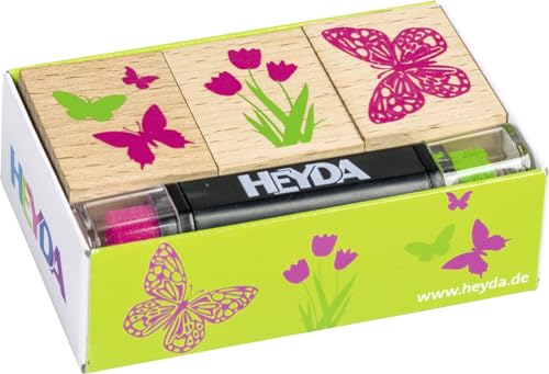 Heyda 204888697 Heyda 204888697 Stempel-Set (Spring) Setgröße: 8 x 4,5 x 2,5 cm, 3 Holz-Stempel von Heyda