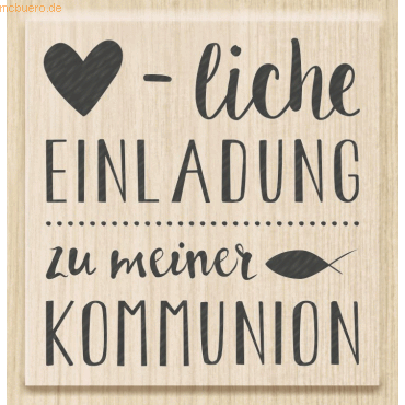 Heyda Motivstempel 'Herzliche Einladung zur Kommunion' 5,2x5,4cm von Heyda