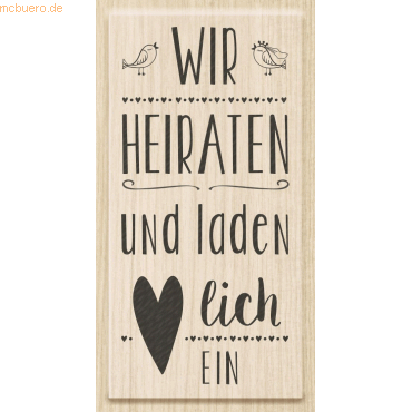 Heyda Motivstempel 'Wir heiraten und laden dich ein' 4,3x8,6cm von Heyda