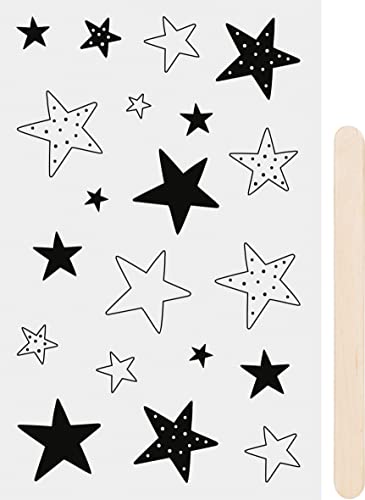 Heyda Rubbel-Sticker "Sterne", schwarz 1 Bogen von Heyda
