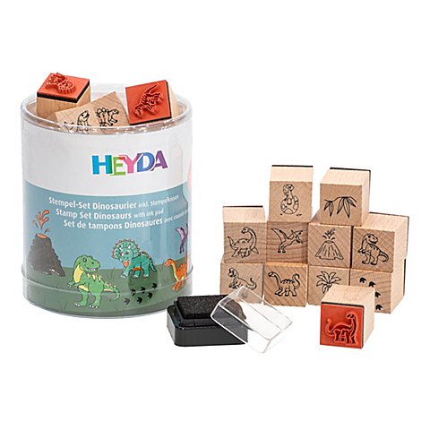 Heyda Stempel-Set "Dinosaurier", 1,5 cm, 15 Stück von Heyda