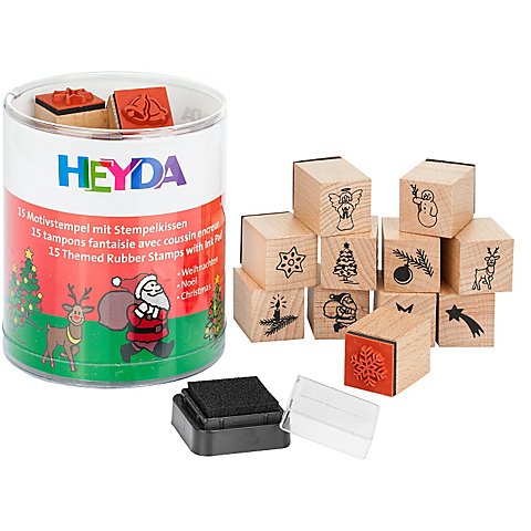Heyda Stempel-Set "Weihnachten", 1,5 cm, 15 Stück von Heyda