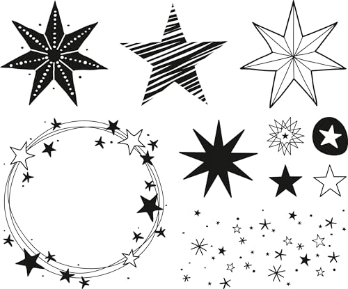 Heyda Stempel Set Weihnachtliche Motive verschiedene Größen 10-11 Stück Sterne von Heyda