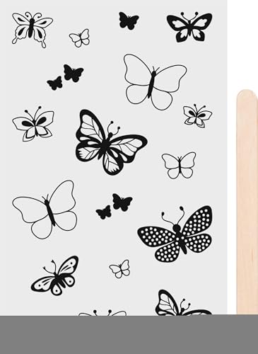 Rubbel-Sticker "Schmetterlinge", schwarz von Heyda
