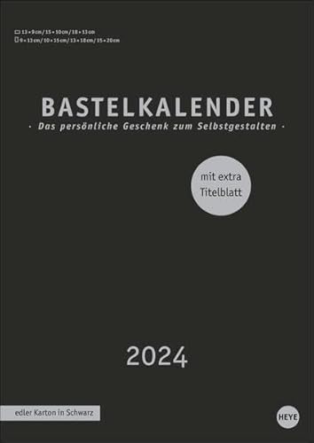 Bastelkalender 2024 Premium schwarz A4. Blanko-Kalender zum Basteln mit extra Titelblatt für eine persönliche Gestaltung. Foto- und Bastelkalender 2024. von Heye