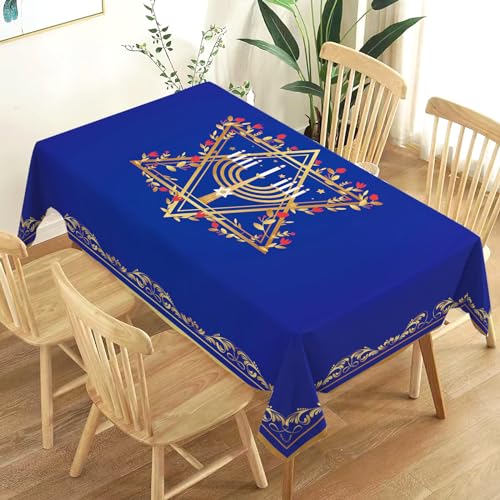 Heyfary Chanukkah-Tischdecke, jüdisches Chanukkah-Festival der Lichter, Urlaubsdekoration, rechteckig, für Zuhause, Küche, Esszimmer, Dekoration, 152 x 213 cm von Heyfary