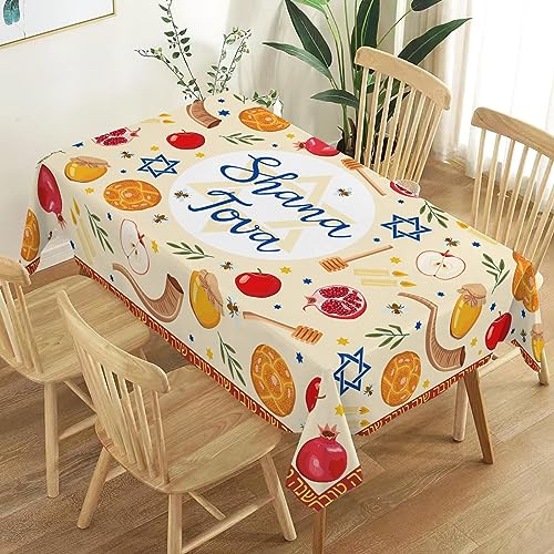Heyfary Shana Tova Tischdecke Rosh Hashanah Jüdisches Neujahr Urlaub Party Dekoration Zuhause Küche Esszimmer Rechteckige Tischdekoration - 152 x 213 cm Heyfary Shana Tova Tischdecke Rosh Hashanah Jüdisches Neujahr Urlaub Party Dekoration Zuhause Küche Esszimmer Rechteckige Tischdekoration - 152 x 213 cm von Heyfary