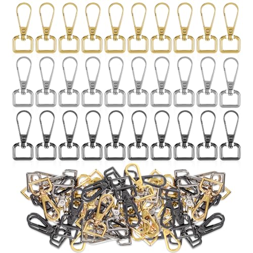 Karabinerhaken aus Metall, D-Ring, drehbar, für Geldbörse, Hardware für Taschenherstellung, Drehgelenk, Hardware, Push-Tor-Clips für Bastelarbeiten, Schlüsselanhänger, Geldbörse, Handtasche, 30 Stück von Heygueo