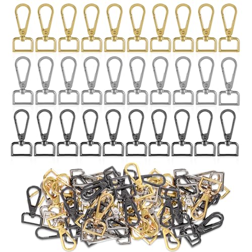 Karabinerhaken aus Metall, D-Ring, drehbar, für Geldbörse, Hardware für Taschenherstellung, Drehgelenk, Hardware, Push-Tor-Clips für Bastelarbeiten, Schlüsselanhänger, Geldbörse, Handtasche, 30 Stück von Heygueo