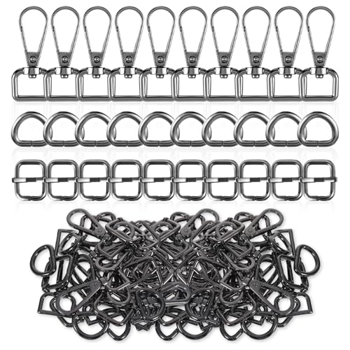 Karabinerhaken aus Metall, drehbar, D-Ringe, Geldbörsen-Hardware für Taschen, Geldbörsenriemen, Hardware, Push-Tor, Karabinerhaken für Bastelarbeiten, Schlüsselanhänger, Geldbörse, Handtasche, Schwarz Karabinerhaken aus Metall, drehbar, D-Ringe, Geldbörsen-Hardware für Taschen, Geldbörsenriemen, Hardware, Push-Tor, Karabinerhaken für Bastelarbeiten, Schlüsselanhänger, Geldbörse, Handtasche, Schwarz von Heygueo