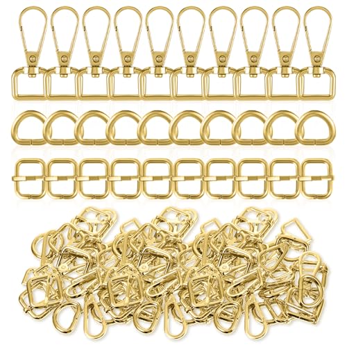 Karabinerhaken aus Metall, drehbar, D-Ringe, Geldbörsen-Hardware für Taschenherstellung, Geldbörsenriemen, Hardware, Push-Tor, Karabinerhaken, Trigger-Clips für Bastelarbeiten, Schlüsselanhänger von Heygueo