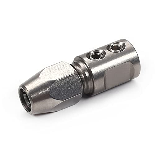 Heyiarbeit Flex-Spannzangen-Kupplung, CNC-Edelstahl, für 5 mm Motorwelle und 4 mm Flexwelle, flexible Kupplung, DIY, RC, Boot, U-Boot, Rückwärts, 1 Stück von Heyiarbeit