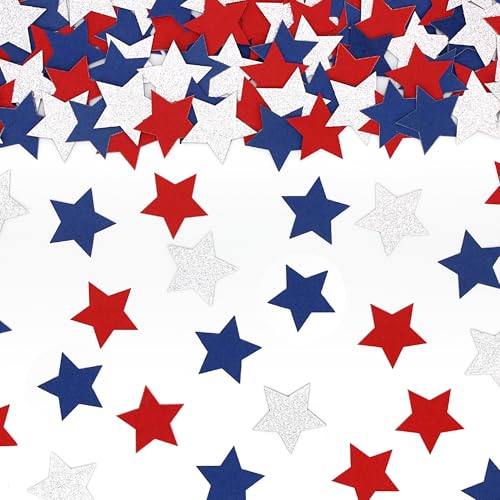 Heyiminy 100 Stück rot-weiße und blaue Stern-Konfetti, glitzernde Tischkonfetti, rot-blau-weiße funkelnde Sterne, Tischdekorationen für Unabhängigkeit, Nationalfeiertag, patriotische Party-Dekoration Heyiminy 100 Stück rot-weiße und blaue Stern-Konfetti, glitzernde Tischkonfetti, rot-blau-weiße funkelnde Sterne, Tischdekorationen für Unabhängigkeit, Nationalfeiertag, patriotische Party-Dekoration von Heyiminy