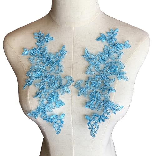 Heyiwell 1 Paar bestickte Applikationen mit Blumenapplikation zum Aufnähen auf Brautkleid, Hochzeit, Ballettkleid, Spitzendekor, 22,9 x 10,2 cm Heyiwell 1 Paar bestickte Applikationen mit Blumenapplikation zum Aufnähen auf Brautkleid, Hochzeit, Ballettkleid, Spitzendekor, 22,9 x 10,2 cm von Heyiwell