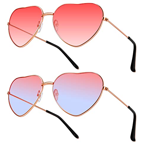 Heyu-Lotus 2 Paar Herz Brille,Hippie Brille Damen,Retro Party Brillen Kostümzubehör 70er 80er 90er Kostümparty Rock Party Accessoires für Reisen,Fotografie,Party Heyu-Lotus 2 Paar Herz Brille,Hippie Brille Damen,Retro Party Brillen Kostümzubehör 70er 80er 90er Kostümparty Rock Party Accessoires für Reisen,Fotografie,Party von Heyu-Lotus